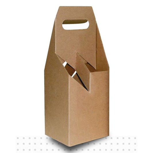 WINE BOX QUAD Brown DieCut 50/ctn 305x184x184